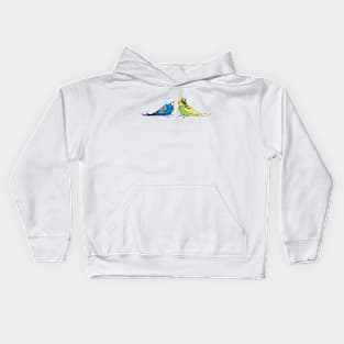 Budgie - blue mutation and recessive pied Kids Hoodie